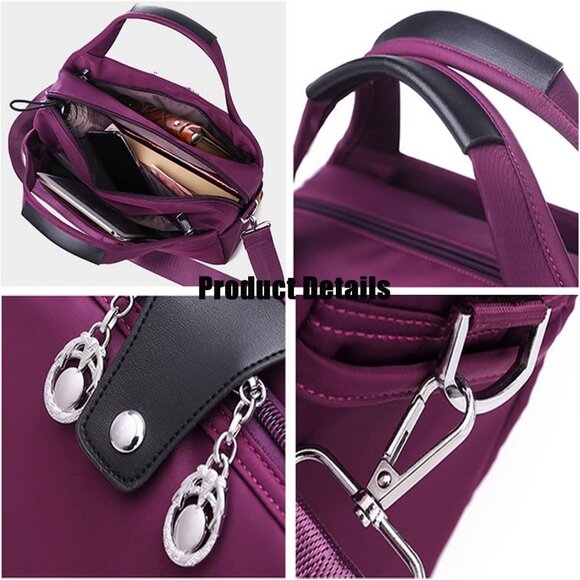 Crossbody Bag Nylon Waterproof Anti Theft Multi-pocket Travel Working Purse - Picture 7 of 8